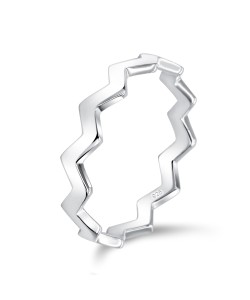 Serrated Designed Silver Ring NSR-4061